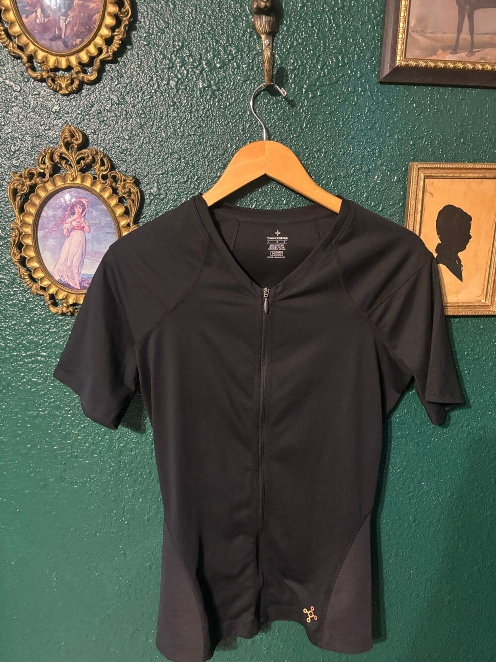 Tommie Copper Full Zip Large Copper & Zinc Infused Mens SS Full BACK shirt